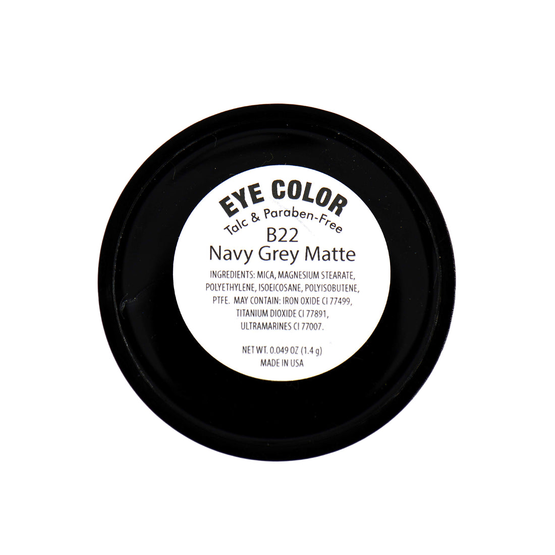 Pure Ziva Navy Blue Grey Gray Silver Matte Opaque Vegan Pressed Powder Single Eyeshadow; Talc, Paraben & Cruelty Free