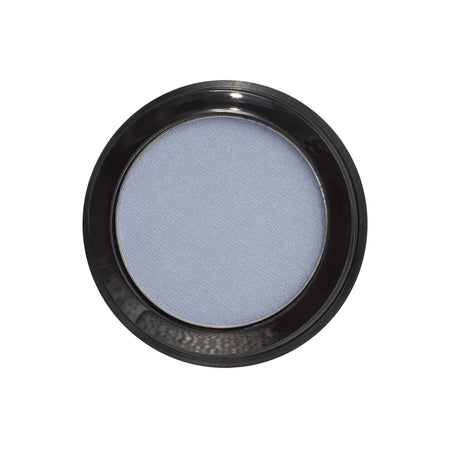 Eyeshadow compact with a light blue shade on a white background