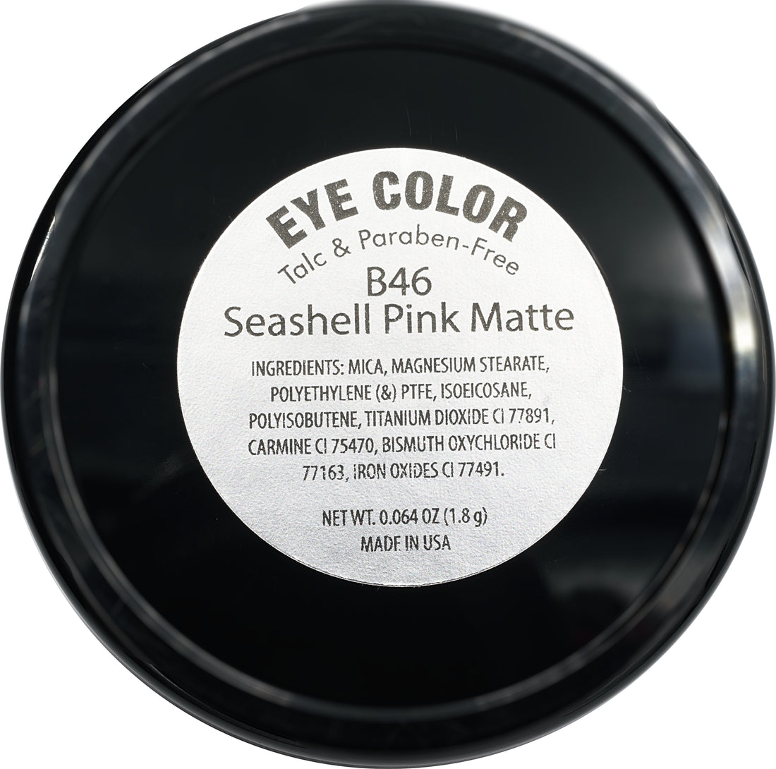 Pure Ziva Seashell Light Pink Opaque Matte Pressed Powder Single Vegan Eyeshadow; Talc, Paraben & Cruelty Free