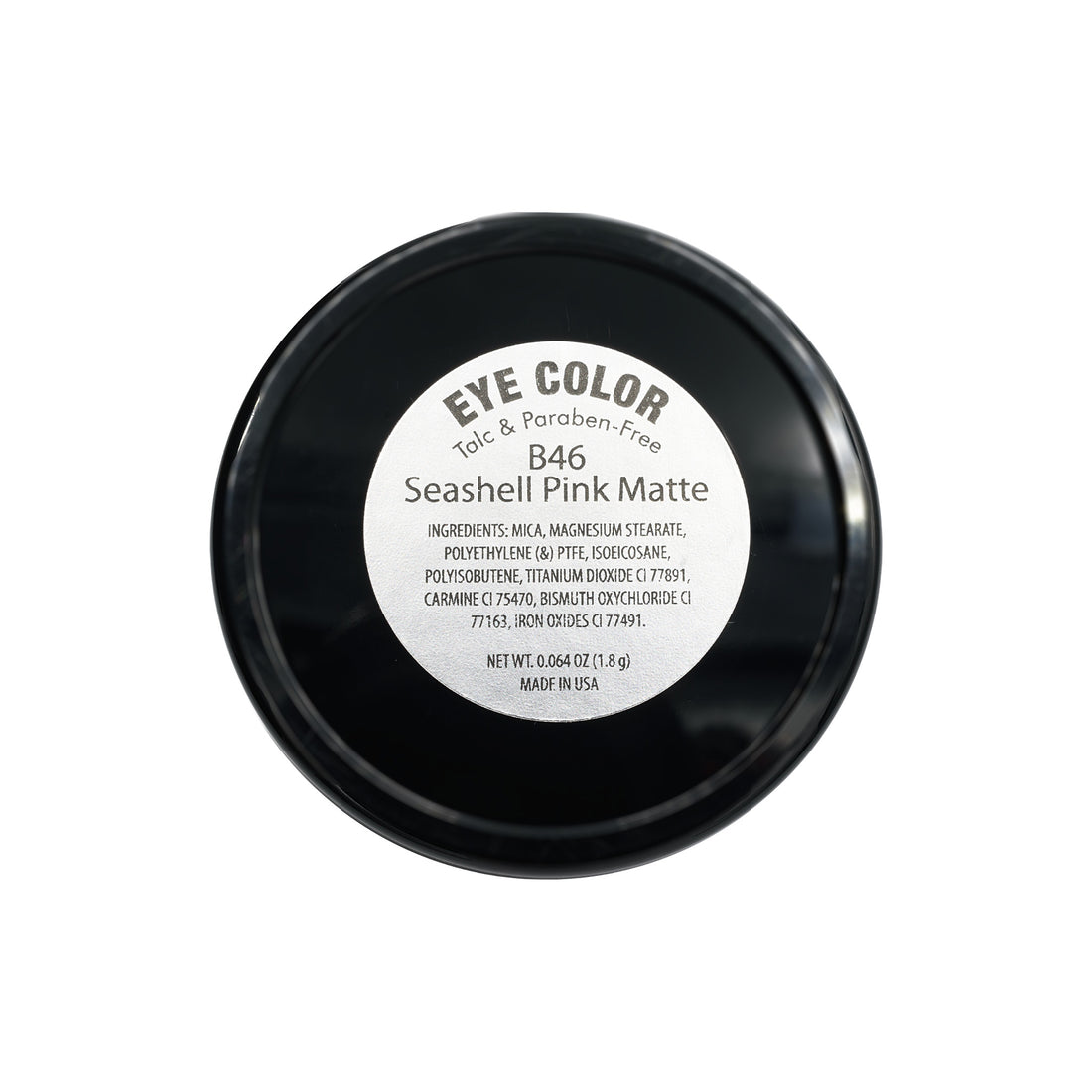 Pure Ziva Seashell Light Pink Opaque Matte Pressed Powder Single Vegan Eyeshadow; Talc, Paraben & Cruelty Free