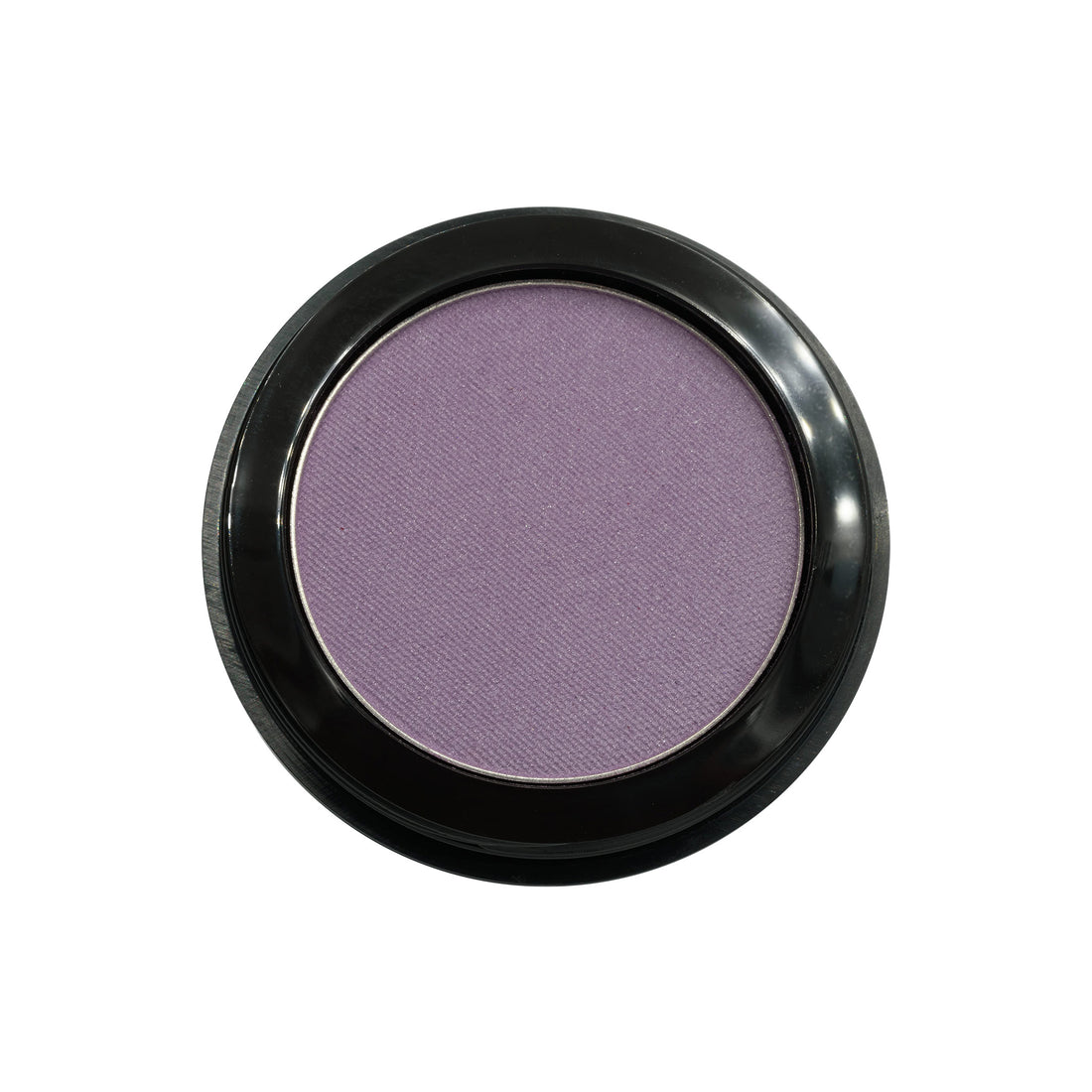 Purple eyeshadow in a black compact on a white background