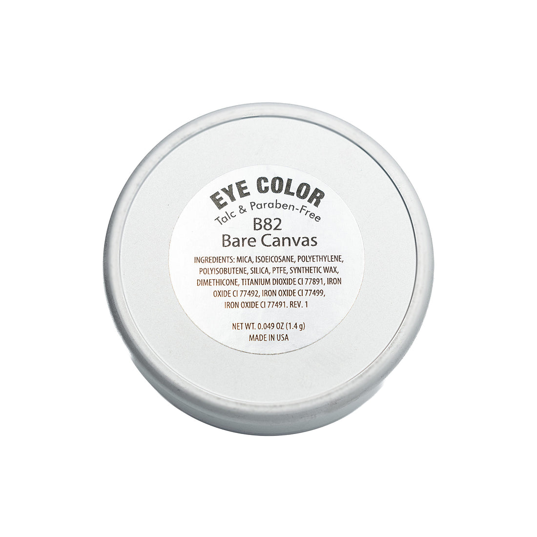 Pure Ziva Bare Canvas Beige Neutral Naked Bare Matte Pressed Powder Single Vegan Eyeshadow; Talc, Paraben & Cruelty Free
