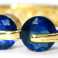 Classic 3-Stone 1 Inch Deep Royal Navy Blue Cubic Zirconia CZ Oval Hoop Earrings, 18k Yellow Gold Filled