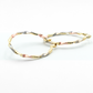 1.70" Oval Twisted Rope Vintage Retro Wave Tri-Tone Rose Gold, Yellow Golden, & Silver Tone Hoop Earrings, Gold Filled Plated