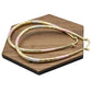 2.61 Oval Art Deco Tri-Tone Painted Rose Gold, Yellow Golden, & Silver Tone Hoop Earrings, Gold Filled Plated