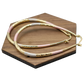 2.61 Oval Art Deco Tri-Tone Painted Rose Gold, Yellow Golden, & Silver Tone Hoop Earrings, Gold Filled Plated