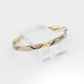 2.36" Inch Tribal Arrow Design Tri-Tone Rose Gold, Yellow Golden, & Silver Tone Sparkly Glitter Hoop Earrings, Gold Plated