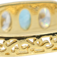 1" Inch Oval Hoop Earrings, 18K Yellow Gold Filled, Aqua Turquoise Light Blue CZ Cubic Zirconia