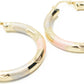 1.61 Art Deco Tri-Tone Rose Gold, Yellow Golden, & Silver Tone Hoop Earrings, Gold Filled Plated