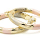 1.61 Art Deco Tri-Tone Rose Gold, Yellow Golden, & Silver Tone Hoop Earrings, Gold Filled Plated
