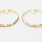 Mixed Metal Tri Tone Rose Gold, Silver & Yellow Gold Hoop Earrings, 18k Gold Filled Plating (1.9" Starburst)