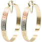 1.81 Inch Virgin de Guadalupe Mother Mary Tri-Tone Rose Gold, Yellow Golden, & Silver Tone Hoop Earrings, Gold Filled Plated