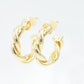 Gold Tone Hoop Earrings for Women, 18k Yellow Gold Filled (1" Classic Chunky Twist)
