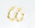 Gold Tone Hoop Earrings for Women, 18k Yellow Gold Filled (1" Classic Chunky Twist)