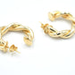 Gold Tone Hoop Earrings for Women, 18k Yellow Gold Filled (1" Classic Chunky Twist)