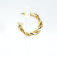 Gold Tone Hoop Earrings for Women, 18k Yellow Gold Filled (1" Classic Chunky Twist)