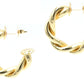 Gold Tone Hoop Earrings for Women, 18k Yellow Gold Filled (1" Classic Chunky Twist)