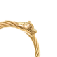 Pure Ziva Lion Head Cuff Bangle Bracelet, Stainless Steel, Yellow Gold, Open-End Twisted Cable Design