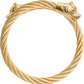 Pure Ziva Lion Head Cuff Bangle Bracelet, Stainless Steel, Yellow Gold, Open-End Twisted Cable Design