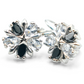 0.80" Inch Star & Flower Floral Black & White Cubic Zirconia CZ Dangle Drop Earrings, Bright Silver Rhodium Plating, Lever Back Closures (Copy)