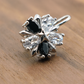 0.80" Inch Star & Flower Floral Black & White Cubic Zirconia CZ Dangle Drop Earrings, Bright Silver Rhodium Plating, Lever Back Closures (Copy)