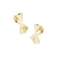 1.50 Inch Unique Geometric Modern Abstract Ribbon Sculpture Dangle Drop Earrings for Women, Gold Filled, Push Back Closures