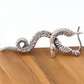 Rough Textured Snake Serpent Dangle Drop Earrings, 925 Sterling Silver, Hanging Rattlesnake Design, 1.45 Inch, Goth Punk Style