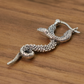 Rough Textured Snake Serpent Dangle Drop Earrings, 925 Sterling Silver, Hanging Rattlesnake Design, 1.45 Inch, Goth Punk Style