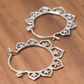 Bali Boho Lotus Flower Hoop Earrings in 925 Sterling Silver, 25mm, Bohemian Style