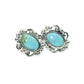 Pure Ziva Sterling Silver Turquoise Oval Stud Earrings, Vintage Filigree Design, 0.35 Inch