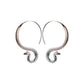 Snake Serpent Hoop Earrings, 925 Sterling Silver, Hanging Cobra Design, 1 Inch, Goth Punk Style