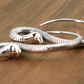 Snake Serpent Hoop Earrings, 925 Sterling Silver, Hanging Cobra Design, 1 Inch, Goth Punk Style