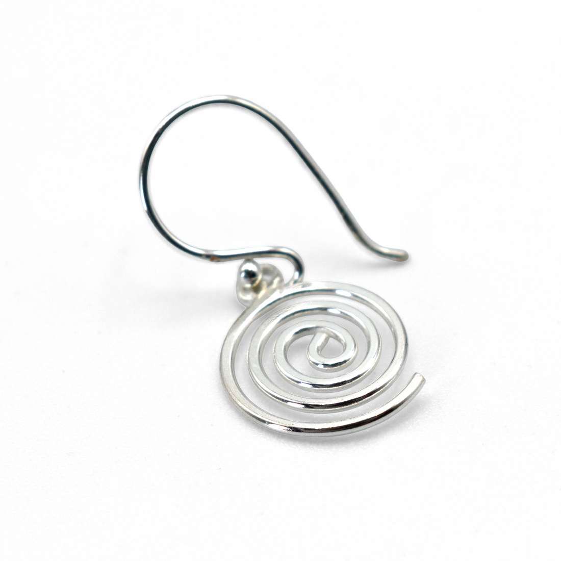 1 Inch Spiral Design Dangle Drop Earrings, 925 Sterling Silver