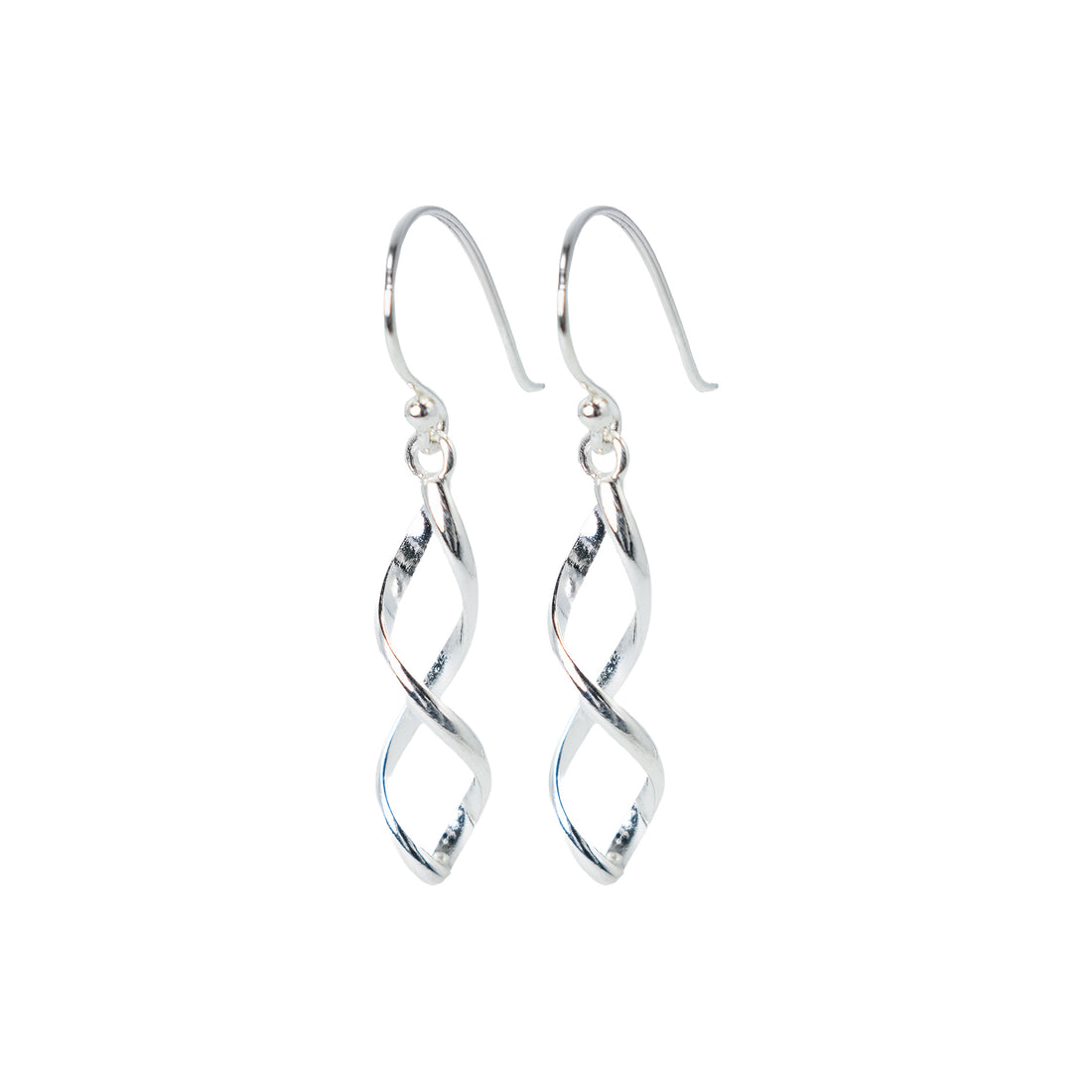 925 Sterling Silver Earrings, Drop, Hoop, Dangle, Stud and Crawler (1.33 Twisting Spiral)