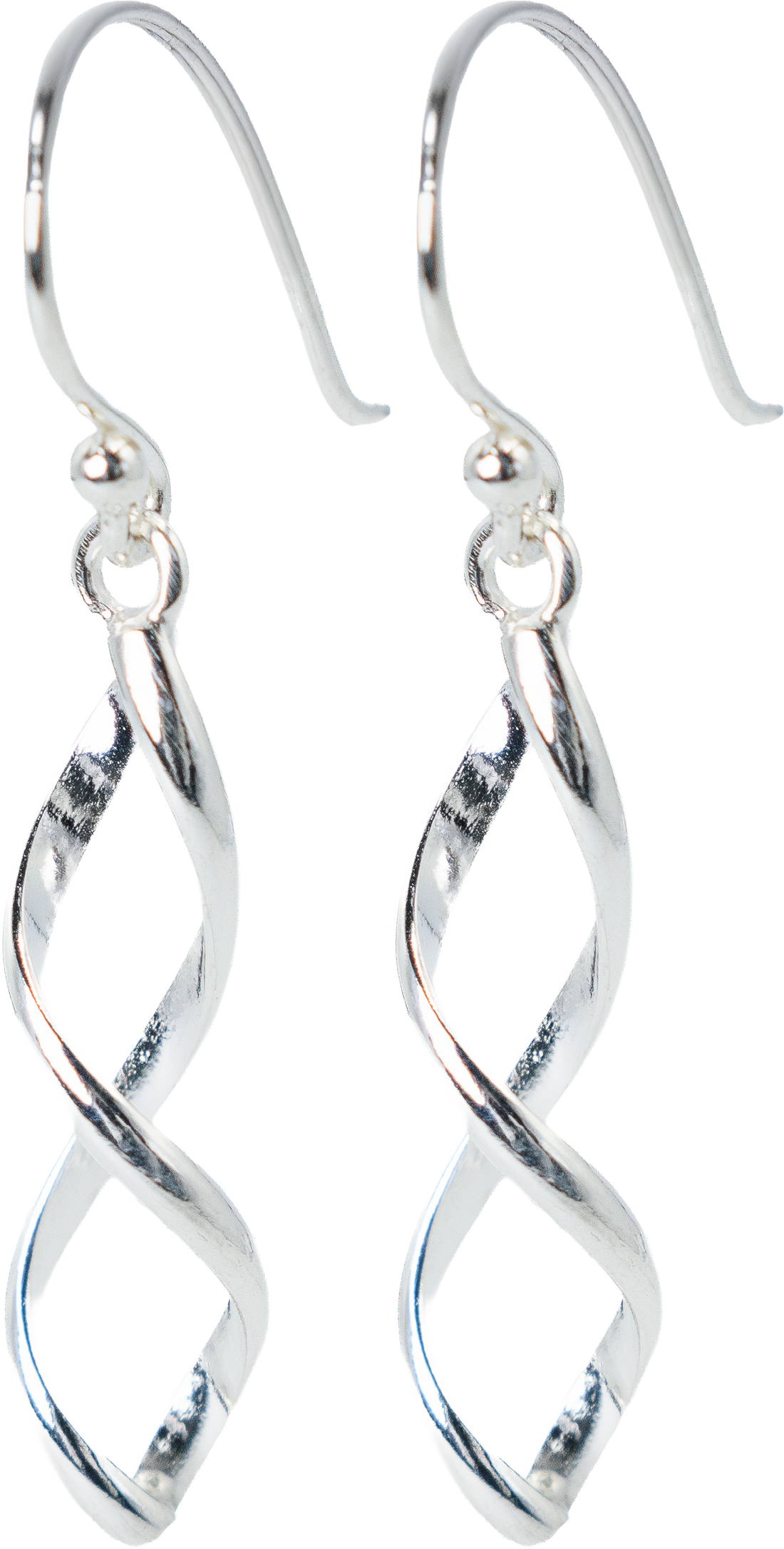 925 Sterling Silver Earrings, Drop, Hoop, Dangle, Stud and Crawler (1.33 Twisting Spiral)