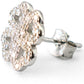 Pure Ziva 4 Leaf Clover Shamrock Stud Earrings, 925 Sterling Silver, CZ Stones, 11mm