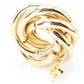 0.90 Inch Chunky Knot Stud Hoop Earrings for Women, Gold Filled Plated, Push Back Closures