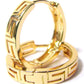 0.75 Inch Greek Key Yellow Gold Filled Plated Hoop Earrings