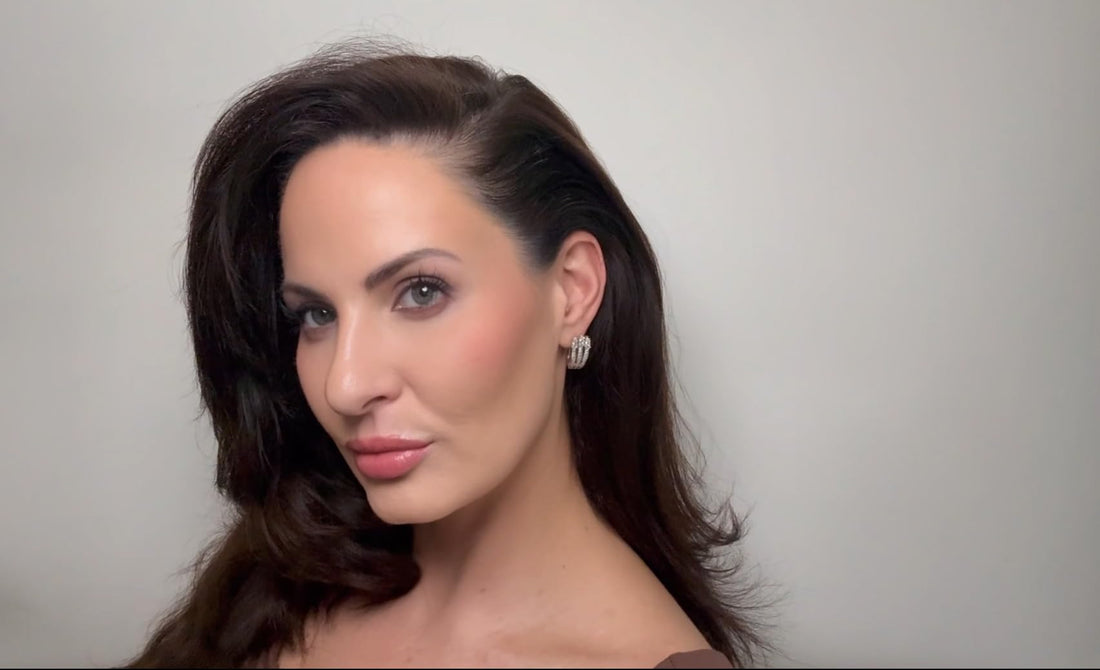 Elegant 0.86 Micro Pave Multipronged Cubic Zirconia CZ Huggie J-Hoop Earrings, Bright Rhodium Plating