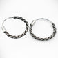 925 Sterling Silver Oxidized Vintage Layered Hoop Earrings, 13mm, Antique Style