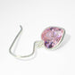 Pink 1 Inch Heart CZ Crystal Dangle Drop Earrings, 925 Sterling Silver, Fish Hook Fishhook Backings