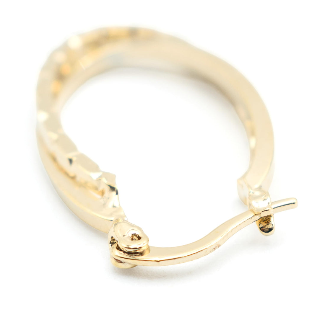 Classic Interlocking Twisted Cable Double Hoop Earrings, 1.30 Inch Oval, Gold Filled Plated, Polished Finish