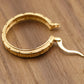 1 Inch Greek Key Yellow Gold Plated Hoop Earrings