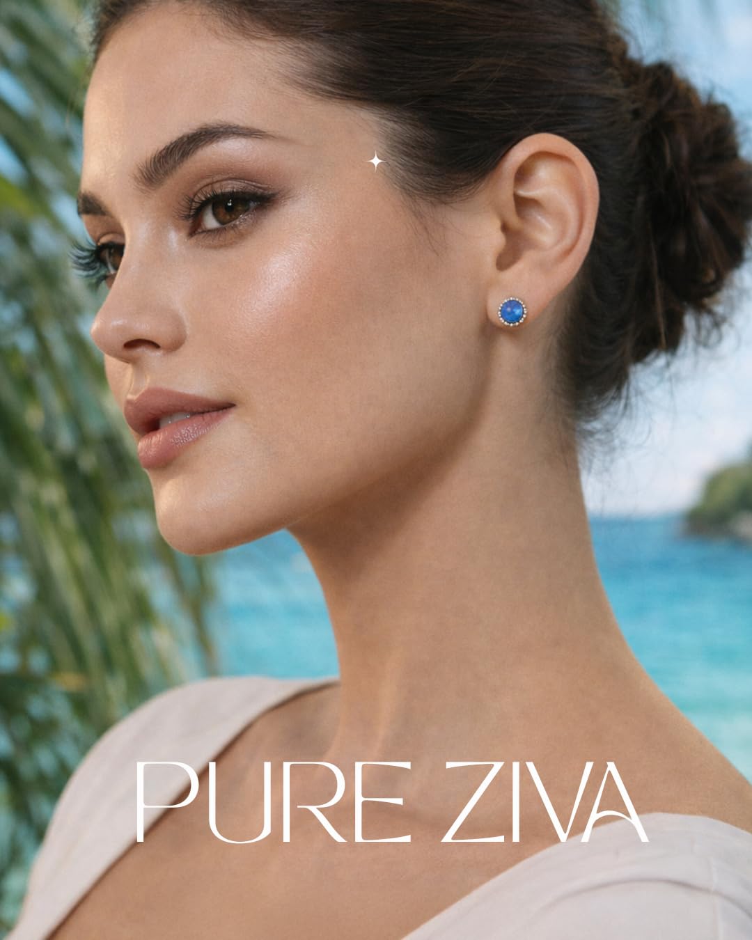 Dainty Round 6.5mm Light Blue Moonstone Stud Earrings, Vintage Antique Detailing, 925 Sterling Silver