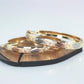 2.12" Inch Circle and Tribal Arrow Design Tri-Tone Rose Gold, Yellow Golden, & Silver Tone Sparkly Glitter Statement Hoop Earrings, Gold Plated