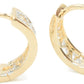 0.55" Two-Tone Silver and Yellow Gold Filled Filigree Lace Huggie Hoop Earrings