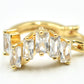 0.82" Inch Beautiful Baguette Style Asymmetrical Cubic Zirconia CZ Huggie Hoop Earrings, 18k Gold Filled Plated (White)