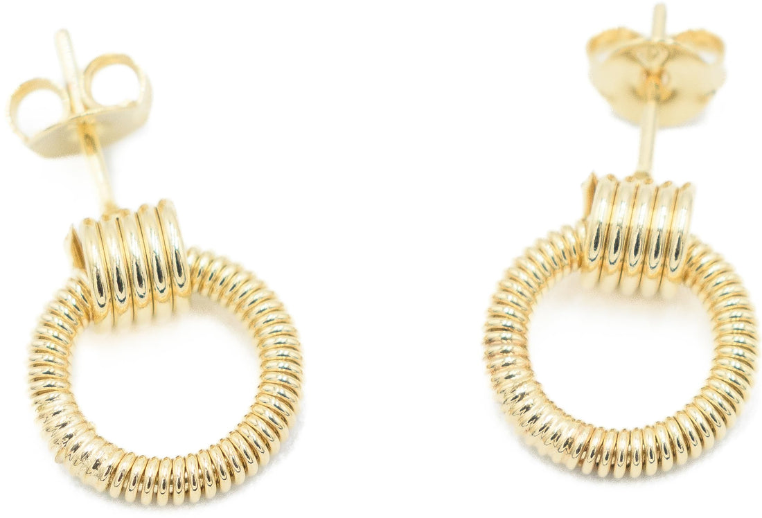 Gold Tone Hoop Earrings for Women, 18k Yellow Gold Filled (12mm Knot Hoop)