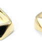 1 Inch Modern Square Geometric Abstract Sculpture Half Hoop Earrings for Women, Gold Filled, Push Back Closures