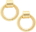 Gold Tone Hoop Earrings for Women, 18k Yellow Gold Filled (12mm Knot Hoop)